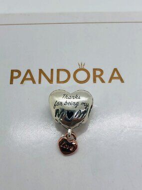Pandora Love You Mom Heart Charm Thanks for being my mum